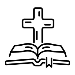 Easy to edit linear icon of bible book 