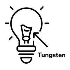 Canvas Print - Here’s a linear icon of tungsten bulb