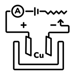 Poster - Customizable linear icon depicting chemical electrolysis