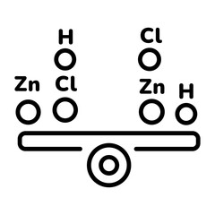 Poster - Ready to use linear icon of chemical equilibrium