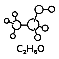 Poster - Here’s a line style icon depicting alcohol structure 