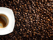 a coffee beans background, roasted coffee beans
