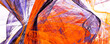 Abstract orange and violet wave background. Art paint banner. Fractal artwork for creative graphic design