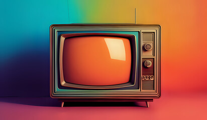 Abstract background with classic vintage tv retro style old television