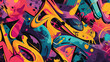 © Jullia - Graffiti pop art background on the wall abstract vector colorfull pattern wallpaper art Abstract Hand Drawing Spray Paint Camouflage Brush Strokes Clouds Dots Ink Paint Background