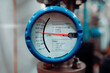 Milk flow meter. Flow meter on milk pumping pipeline