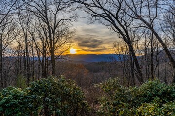 Sticker - mountain sunset