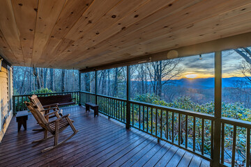 Canvas Print - porch mountain view