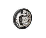 Fototapeta Big Ben - Drum brake with the drum removed isolated. System of drum brake. Automotive braking system. Back view