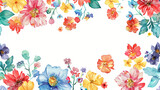 Fototapeta Panele - Watercolor Wildflowers