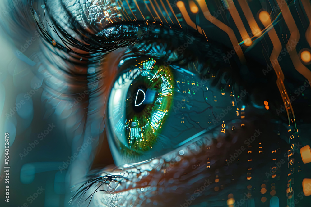 Conceptual image of next generation technology in futuristic artificial ...