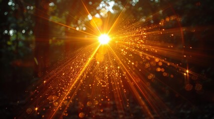 Aufkleber - A transparent sunlight special lens flash light effect with radiance rays is overlaid on a black background for overlay design. Transparent sunlight special lens flash light effect with radiance