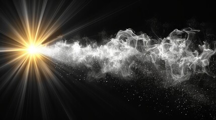 Aufkleber - Sun flash with rays and spotlight. Transparent sunlight special lens flare light effect.