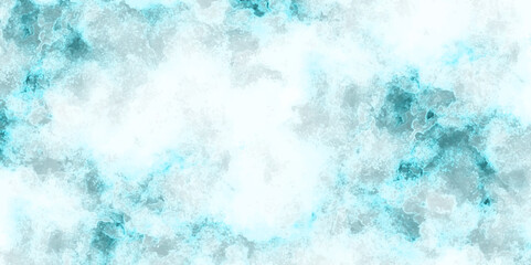 Poster - Abstract gradient light sky blue shades watercolor background on white paper texture. Blue watercolor hand-painted for background. Sky cloud landscape blue background with tiny clouds.