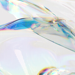 Wall Mural - Abstract gradient wave chromatic dispersion spectral effect. 3d rendering