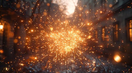 Poster - On the occasion of New Year's celebrations in Ljubljana (Slovenia) there were fireworks