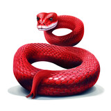 red snake clipart on a white background сreated with Generative Ai