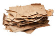 © Anna - Stack of used cardboard scraps for recycling and sustainable packing solutions  isolated on transparent background