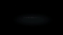 Kane County 3D Title Metal Text On Black Alpha Channel Background
