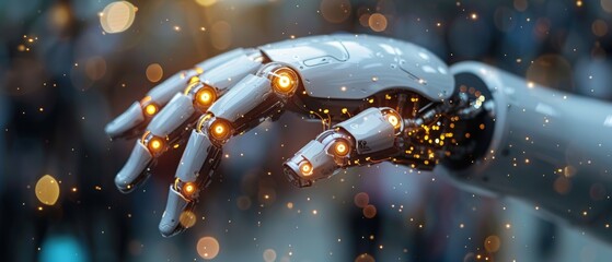 Fototapete - He uses the software or website technology AI to help him complete tasks such as generating images, programming, and analyzing data with the use of smart robots AI technologies.