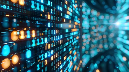 Leinwandbilder - Concept of digital transformation. Engineering of systems. Binary codes. Programming languages.