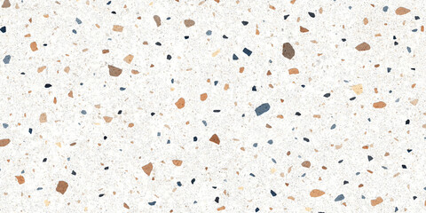 Terrazzo marble flooring seamless texture. Natural stones, granite, marble, quartz, limestone, concrete. Beige background with colored chips.