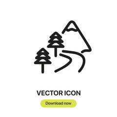 Leinwandbilder - Landscape icon vector. Linear-style sign for mobile concept and web design. Landscape symbol illustration. Pixel vector graphics - Vector.	