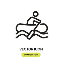 Fototapete - Boating icon vector. Linear-style sign for mobile concept and web design. Boating symbol illustration. Pixel vector graphics - Vector.	