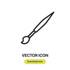 Leinwandbilder - Paint Brush icon vector. Linear-style sign for mobile concept and web design. Paint Brush symbol illustration. Pixel vector graphics - Vector.	