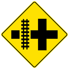 Wall Mural - Railroad crossing sign