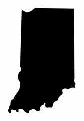 Canvas Print - Indiana State silhouette map