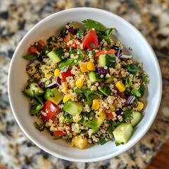 Wall Mural - Vibrant and Nourishing Quinoa Salad with Fresh Vegetables and Herbs