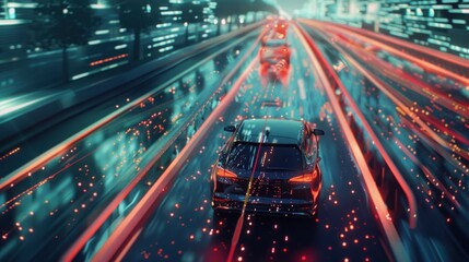 Wall Mural - Working in the automotive industry, a data scientist is contributing to the development of autonomous driving systems, using data to improve safety and navigation algorithms