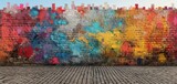 Fototapeta Młodzieżowe - colorful graffiti wall abstract background, Generative Ai not real photo, idea for artistic pop art background backdrop