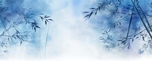 Blue Bamboo Background With Grungy Text