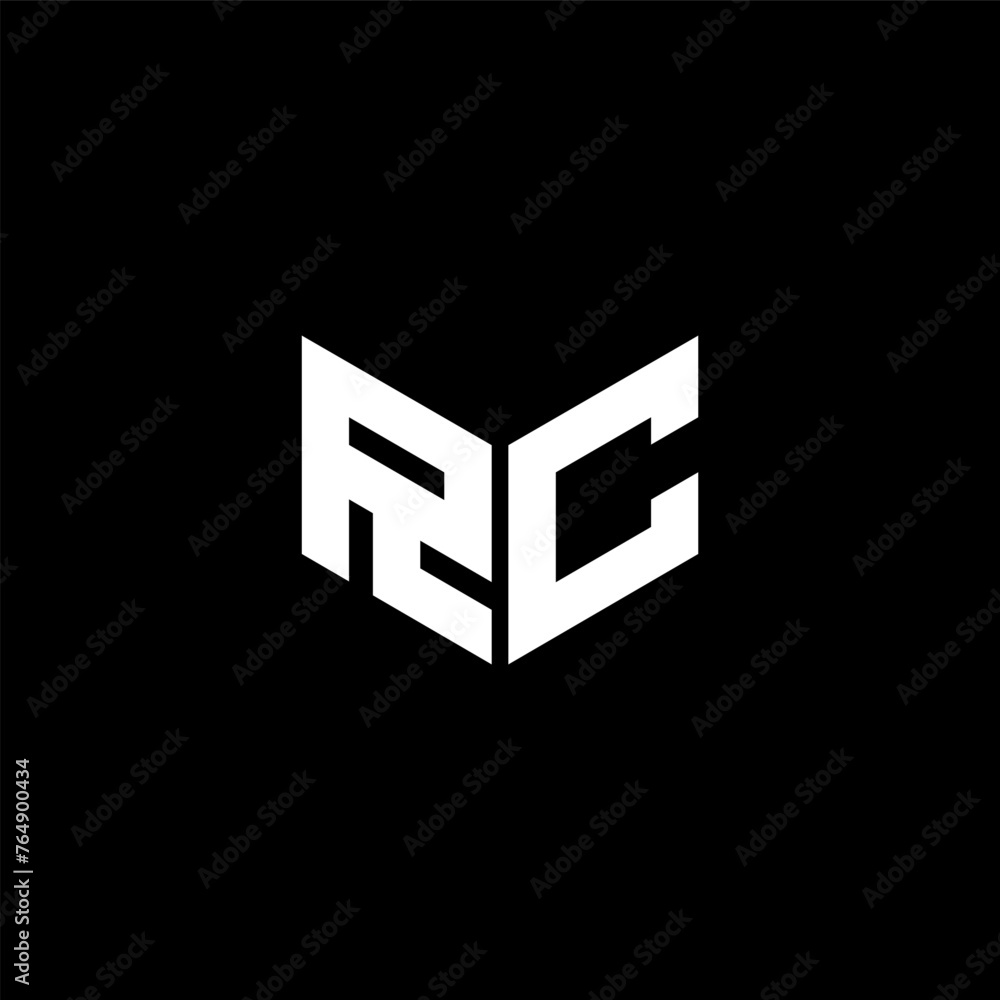 RC letter logo design with black background in illustrator. Vector logo ...