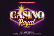 Casino royal spin luxury silver 3d editable vector text effect
