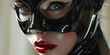 © Riverland Studio - futuristic woman dressed in dark latex with black eye mask
