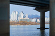Seoul Downtown with river lake skyline, South Korea. Financial district and business centers in smart urban city in Asia. Skyscraper and high-rise buildings.