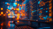 © whannsweet - Abstract computer coding with glow light