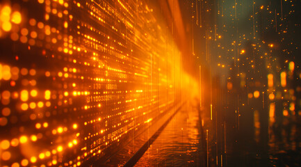 Abstract computer coding with glow light