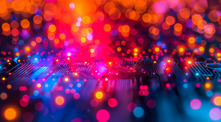 Abstract computer coding with glow light