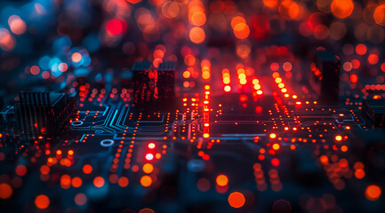 Abstract computer coding with glow light
