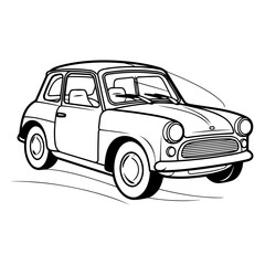 Wall Mural - Retro car isolated on a white background for your design