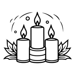 Wall Mural - Candle icon. Outline candle vector icon for web design isolated on white background