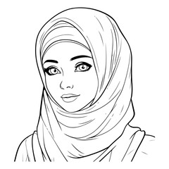 Wall Mural - Hijab woman face of a beautiful muslim woman.