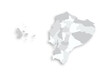 © pyty - Ecuador political map of administrative divisions - provinces. Grey blank flat vector map with dropped shadow.