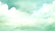 Soft Green Watercolor Cloud Background with Dreamlike Ambiance