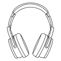 Headphones icon. Outline illustration of headphones vector icon for web