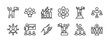 © Vilogsign - Business leadership thin line icon set. Containing teamwork, team, partnership, work group, human resources manager, achievement, campaign, motivation, support, structure hierarchy vector illustration